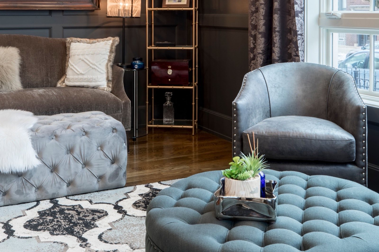 Elegant furnished living room, an example of the kind of home Proovia delivers into